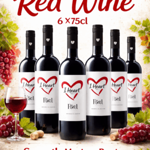 I Heart Red Wine 6 x 75cl | Smooth Medium-Bodied Red Wine | saveandgo