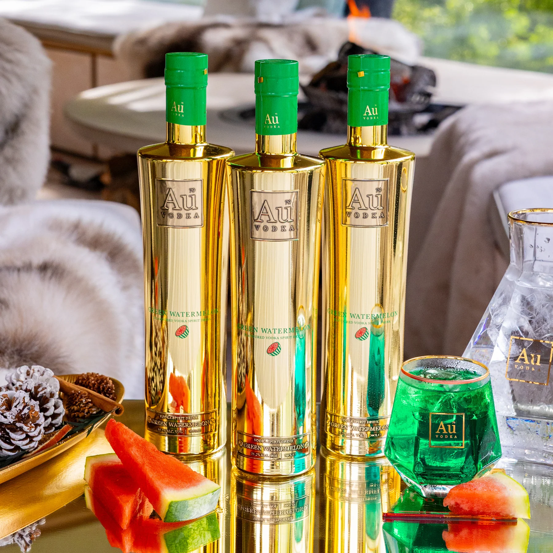 AU Vodka Green Watermelon 70cl – Premium Flavoured Vodka saveandgo