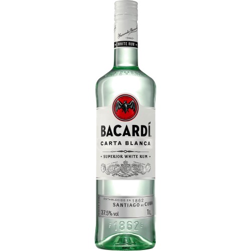 Bacardi Carta Blanca Superior White Rum 1L 37.5%