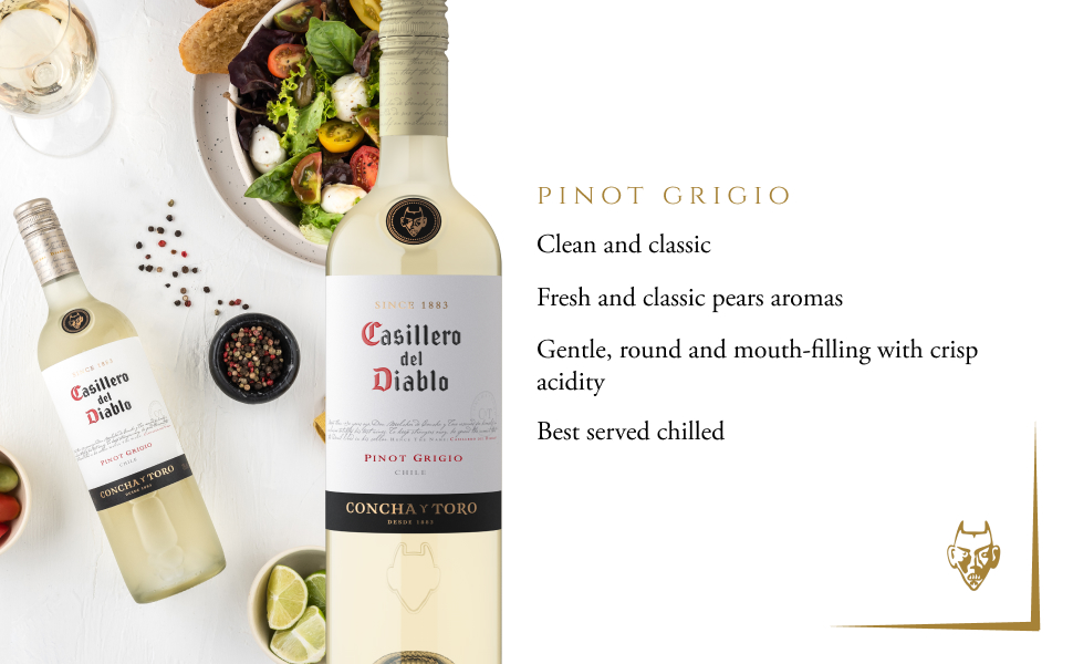 Casillero Del Diablo Pinot Grigio White Wine 6x75cl Chilean White saveandgo