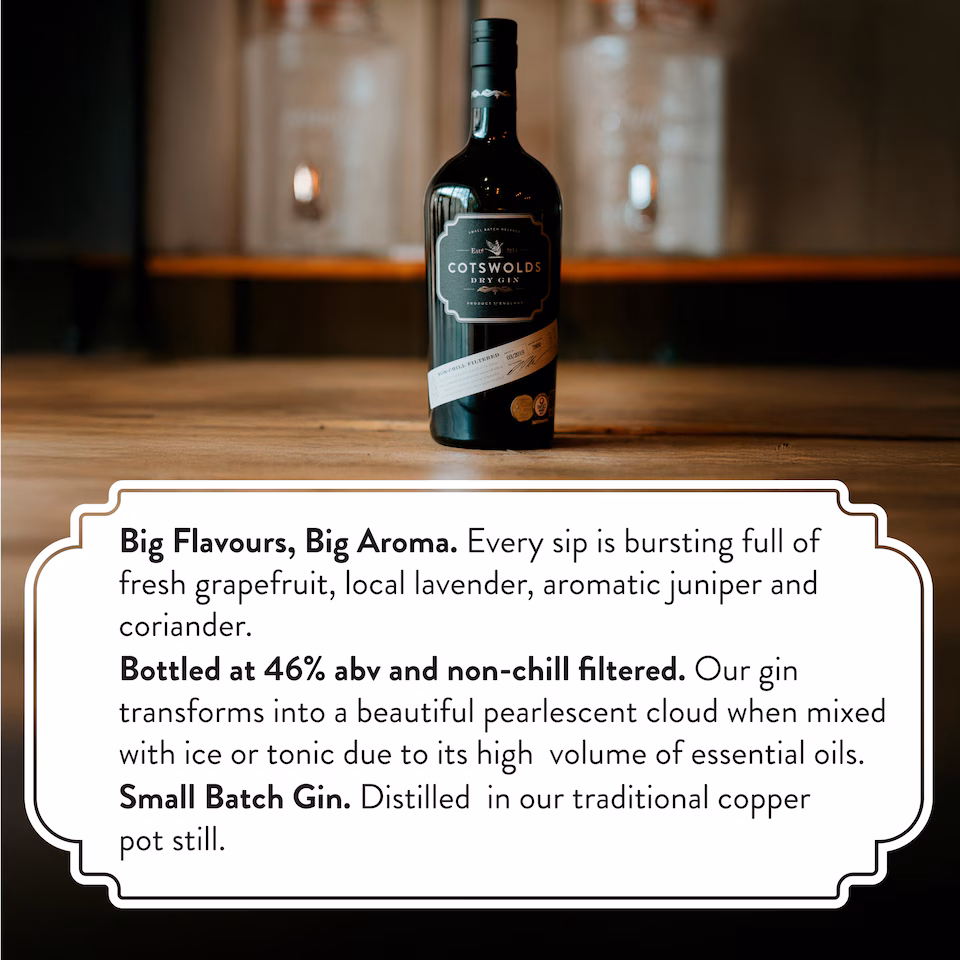 Cotswolds Dry Gin 70cl | Award-Winning English London Dry Gin 46% | saveandgo