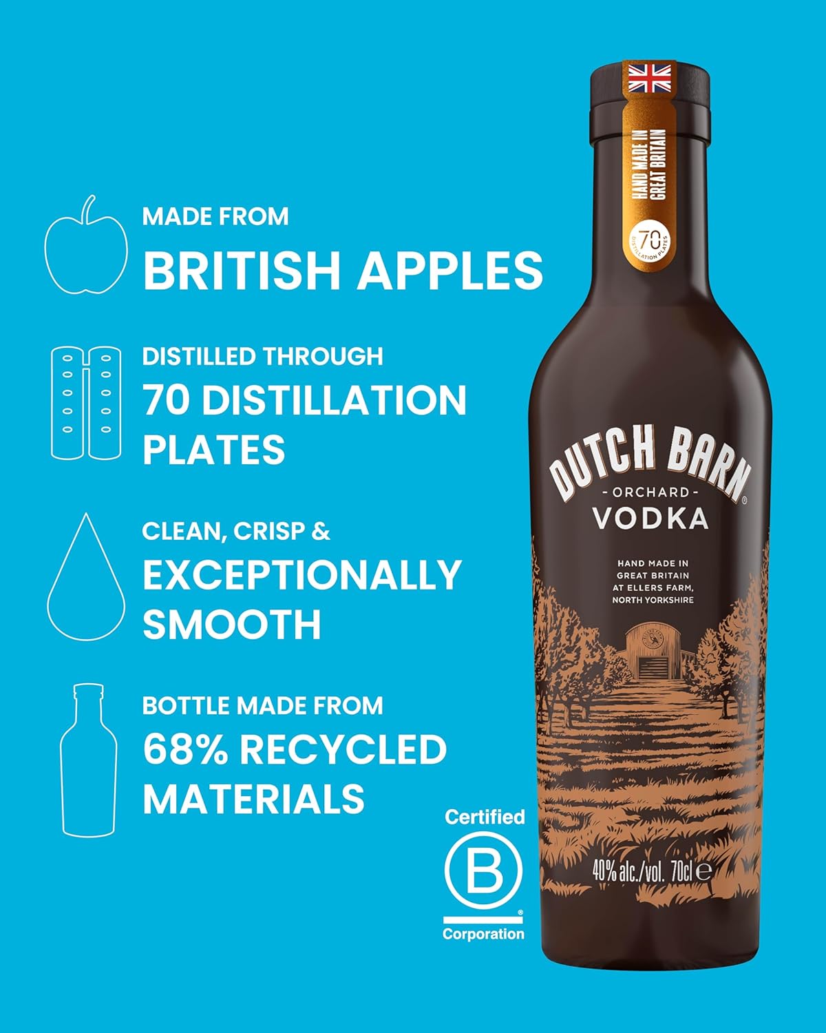 Dutch Barn Vodka 70cl – Premium Apple-Distilled Vodka | saveandgo