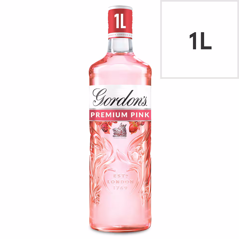 Gordon’s Premium Pink Distilled Gin 1L – Raspberry, Strawberry & Redcurrant Gin | 37.5% ABV | saveandgo