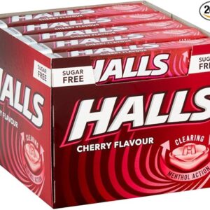 Halls Sugar Free Cherry Mentho-Lyptus Lozenges Stick Throat Soothing Sweets saveandgo