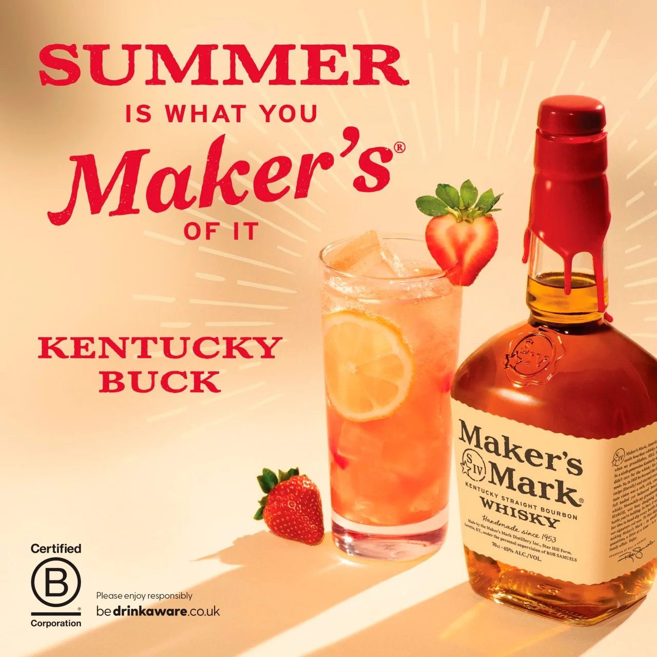 Maker’s Mark Kentucky Straight Bourbon Whisky 70cl Handmade American Bourbon – saveandgo