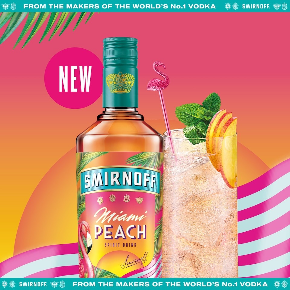 Smirnoff Miami Peach Spirit Drink 70cl – Buy Online at saveandgo.co.uk