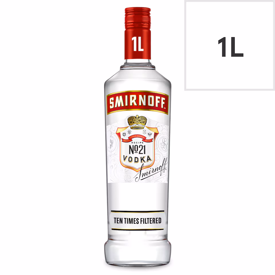 Smirnoff No.21 Red Label Vodka 1L – Premium Triple-Distilled Vodka saveandgo