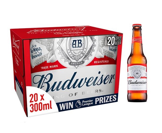 BUDWEISER 20 PACK BOTTLE 4.5%