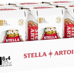 Stella Artois Premium Lager Beer Pint Cans 24 x 568 ml 4.8%