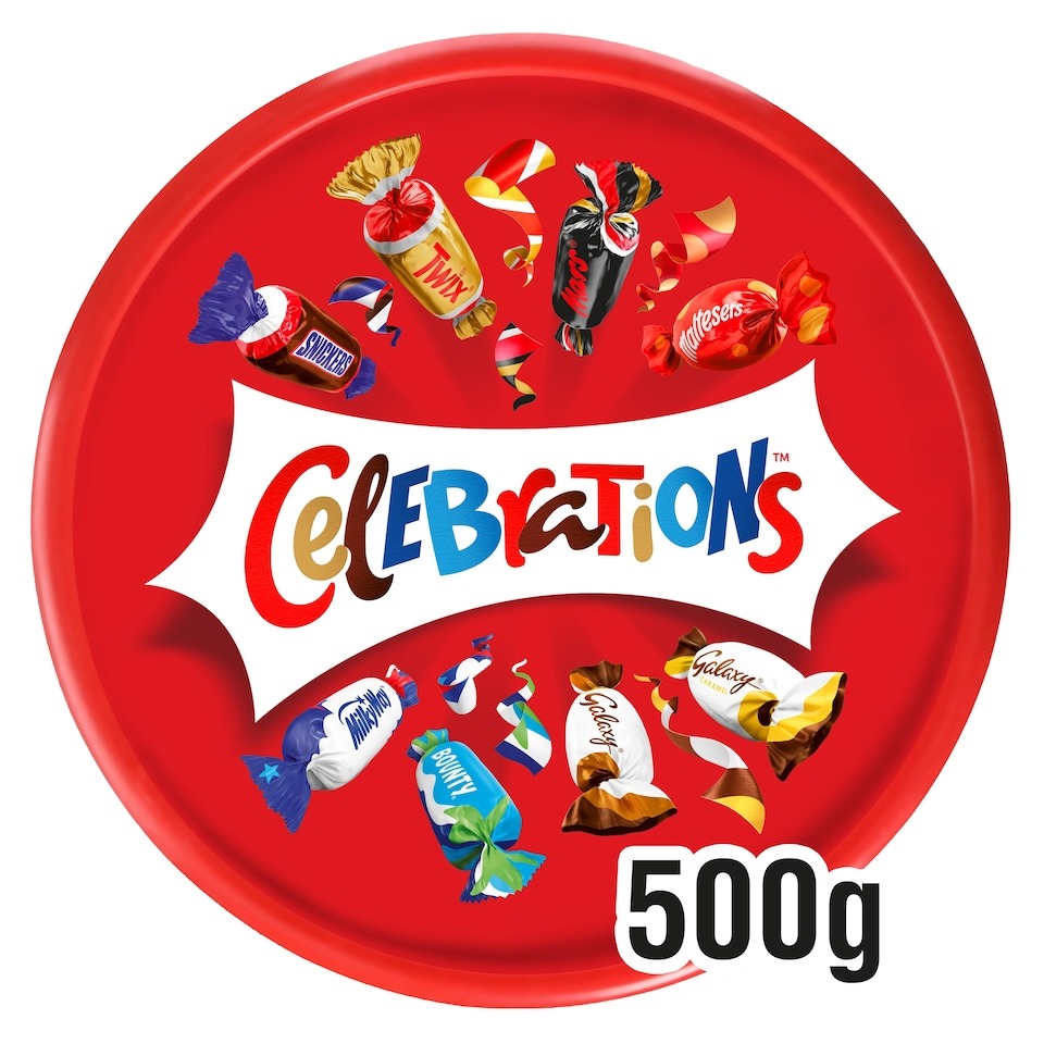 CelebratioCelebrations Milk Chocolates Tub 500g – Assorted Sharing Chocolates Buy Online at saveandgo.co.ukns Milk Chocolates Tub 500g – saveandgo