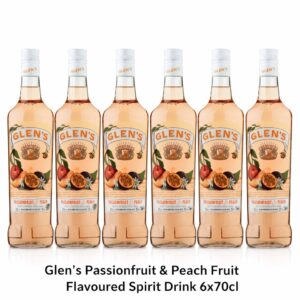 Glen’s Passionfruit & Peach Fruit Flavoured Spirit Drink 6x70cl | Refreshing Fruity Alcohol | saveandgo